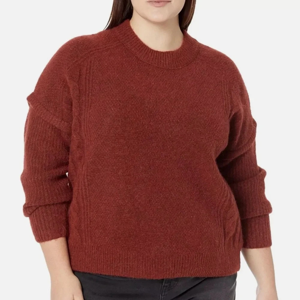 Madewell Plus Cable Alpaca Wool Havener Pullover Sweater Size 3X